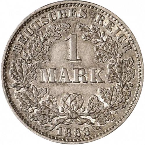1 Mark Obverse Image minted in GERMANY in 1883E (1871-18 - Empire)  - The Coin Database