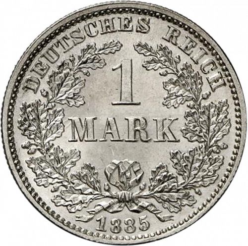 1 Mark Obverse Image minted in GERMANY in 1885G (1871-18 - Empire)  - The Coin Database