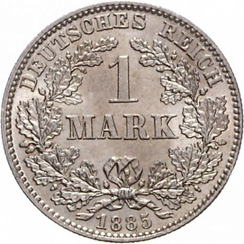 1 Mark Obverse Image minted in GERMANY in 1885J (1871-18 - Empire)  - The Coin Database