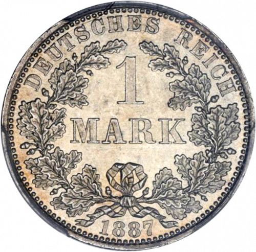 1 Mark Obverse Image minted in GERMANY in 1887A (1871-18 - Empire)  - The Coin Database