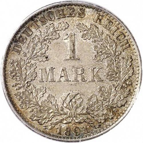 1 Mark Obverse Image minted in GERMANY in 1891D (1871-18 - Empire)  - The Coin Database