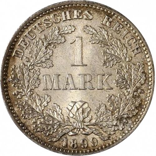 1 Mark Obverse Image minted in GERMANY in 1899D (1871-18 - Empire)  - The Coin Database