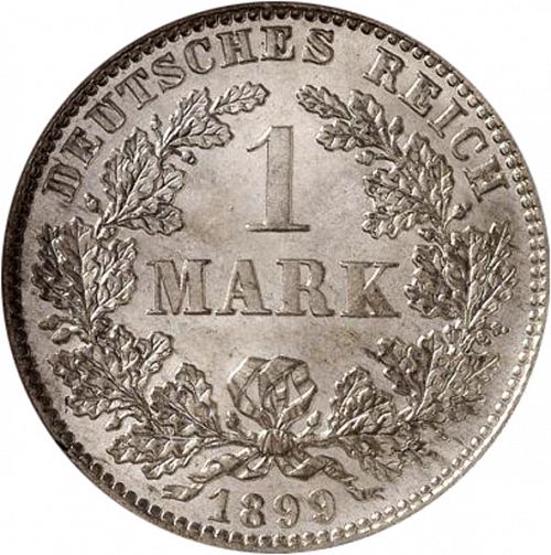 1 Mark Obverse Image minted in GERMANY in 1899J (1871-18 - Empire)  - The Coin Database
