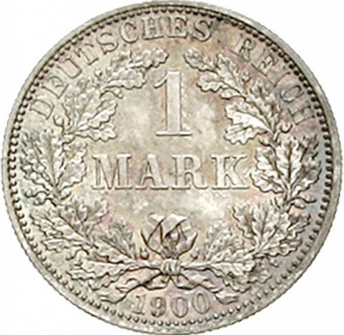 1 Mark Obverse Image minted in GERMANY in 1900F (1871-18 - Empire)  - The Coin Database