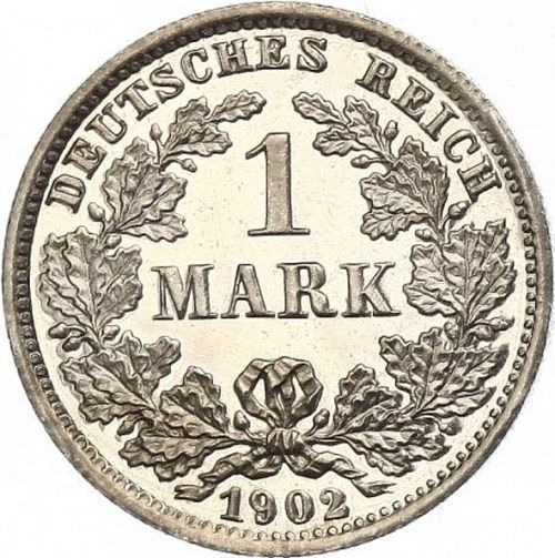 1 Mark Obverse Image minted in GERMANY in 1902D (1871-18 - Empire)  - The Coin Database