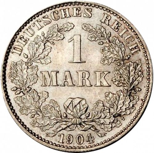 1 Mark Obverse Image minted in GERMANY in 1904J (1871-18 - Empire)  - The Coin Database