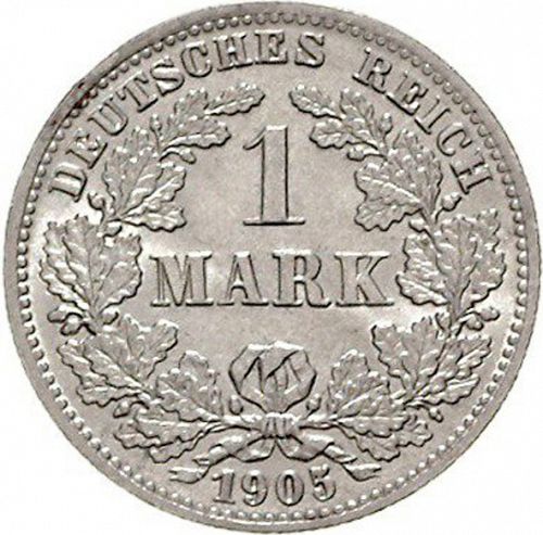 1 Mark Obverse Image minted in GERMANY in 1905J (1871-18 - Empire)  - The Coin Database