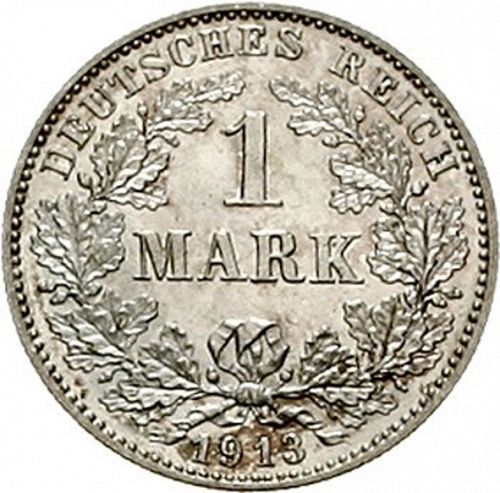 1 Mark Obverse Image minted in GERMANY in 1913G (1871-18 - Empire)  - The Coin Database