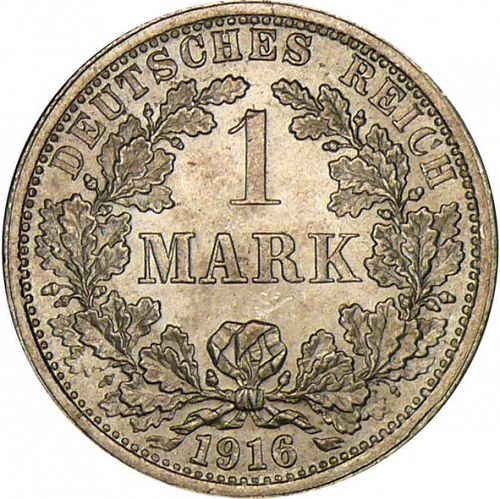 1 Mark Obverse Image minted in GERMANY in 1916F (1871-18 - Empire)  - The Coin Database