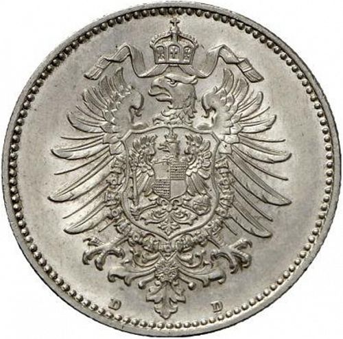 1 Mark Reverse Image minted in GERMANY in 1873D (1871-18 - Empire)  - The Coin Database