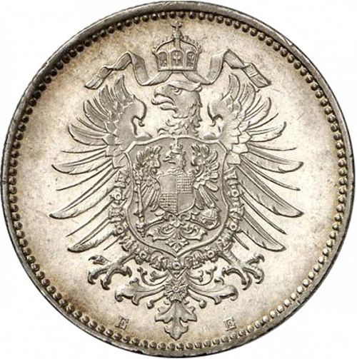 1 Mark Reverse Image minted in GERMANY in 1874E (1871-18 - Empire)  - The Coin Database