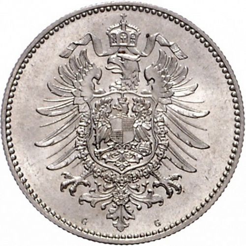 1 Mark Reverse Image minted in GERMANY in 1874F (1871-18 - Empire)  - The Coin Database