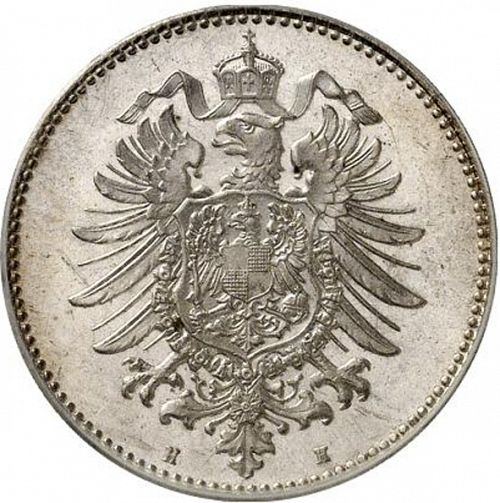 1 Mark Reverse Image minted in GERMANY in 1874H (1871-18 - Empire)  - The Coin Database