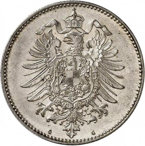 1 Mark Reverse Image minted in GERMANY in 1875G (1871-18 - Empire)  - The Coin Database