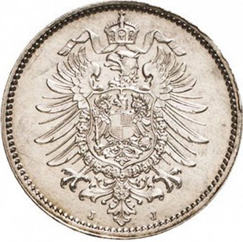 1 Mark Reverse Image minted in GERMANY in 1875J (1871-18 - Empire)  - The Coin Database