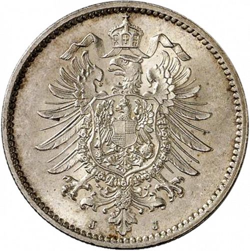 1 Mark Reverse Image minted in GERMANY in 1876J (1871-18 - Empire)  - The Coin Database