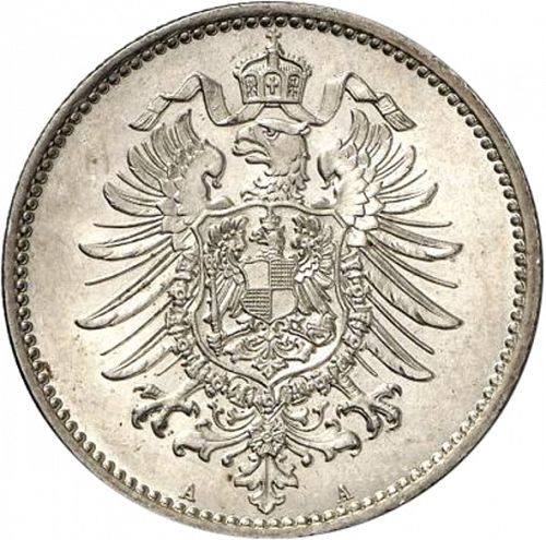 1 Mark Reverse Image minted in GERMANY in 1881E (1871-18 - Empire)  - The Coin Database