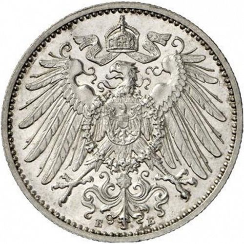 1 Mark Reverse Image minted in GERMANY in 1892E (1871-18 - Empire)  - The Coin Database