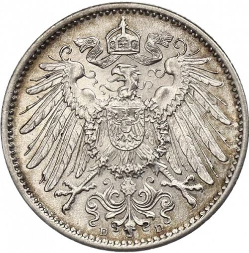 1 Mark Reverse Image minted in GERMANY in 1893D (1871-18 - Empire)  - The Coin Database