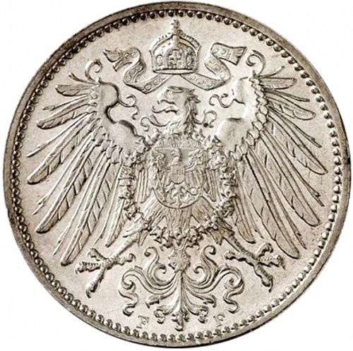 1 Mark Reverse Image minted in GERMANY in 1893F (1871-18 - Empire)  - The Coin Database