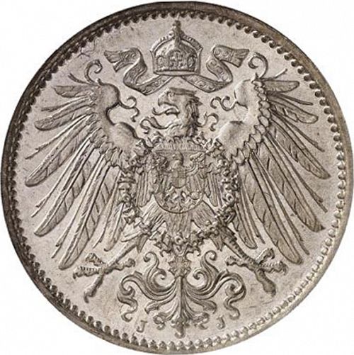 1 Mark Reverse Image minted in GERMANY in 1899J (1871-18 - Empire)  - The Coin Database