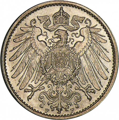 1 Mark Reverse Image minted in GERMANY in 1916F (1871-18 - Empire)  - The Coin Database