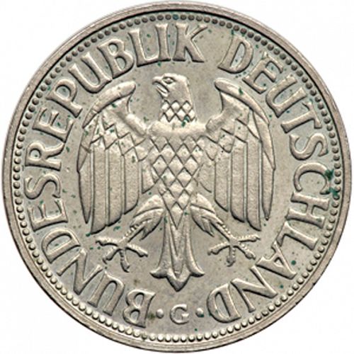 1 Mark Obverse Image minted in GERMANY in 1954G (1949-01 - Federal Republic)  - The Coin Database