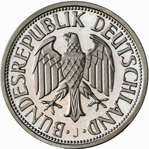 1 Mark Obverse Image minted in GERMANY in 1957J (1949-01 - Federal Republic)  - The Coin Database