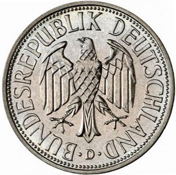 1 Mark Obverse Image minted in GERMANY in 1958D (1949-01 - Federal Republic)  - The Coin Database