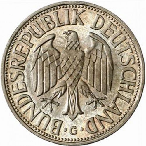 1 Mark Obverse Image minted in GERMANY in 1962G (1949-01 - Federal Republic)  - The Coin Database