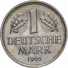 1 Mark Reverse Image minted in GERMANY in 1963F (1949-01 - Federal Republic)  - The Coin Database
