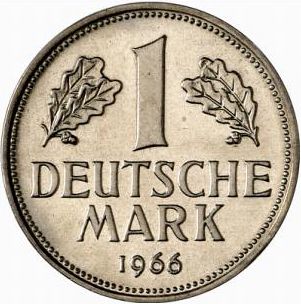 1 Mark Reverse Image minted in GERMANY in 1966D (1949-01 - Federal Republic)  - The Coin Database
