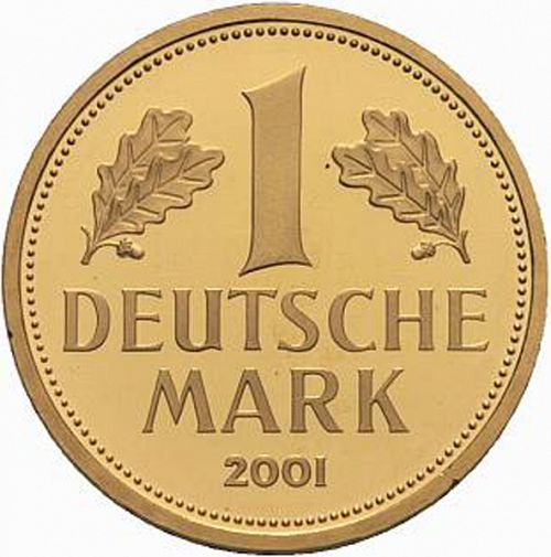 1 Mark Reverse Image minted in GERMANY in 2001A (1949-01 - Federal Republic)  - The Coin Database