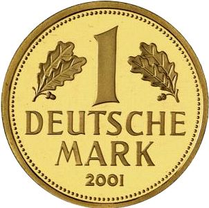 1 Mark Reverse Image minted in GERMANY in 2001D (1949-01 - Federal Republic)  - The Coin Database