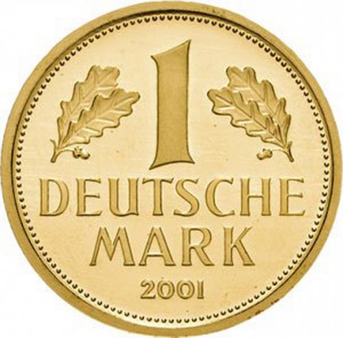 1 Mark Reverse Image minted in GERMANY in 2001F (1949-01 - Federal Republic)  - The Coin Database