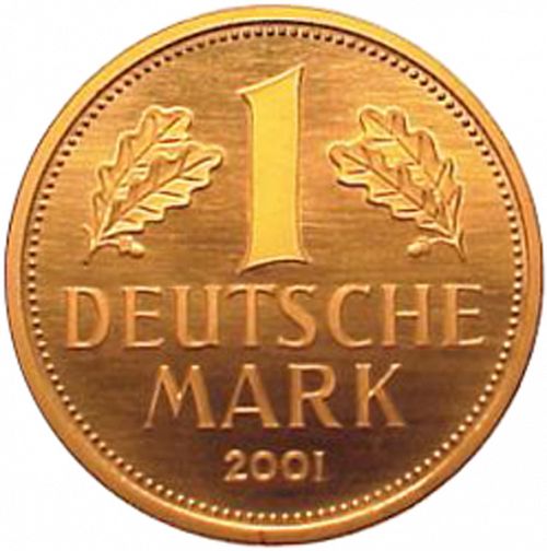 1 Mark Reverse Image minted in GERMANY in 2001G (1949-01 - Federal Republic)  - The Coin Database