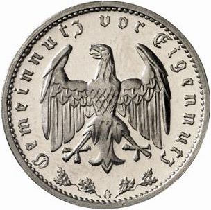 1 Reichsmark Obverse Image minted in GERMANY in 1938G (1933-45 - Thrid Reich)  - The Coin Database