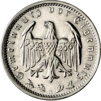 1 Reichsmark Obverse Image minted in GERMANY in 1939G (1933-45 - Thrid Reich)  - The Coin Database