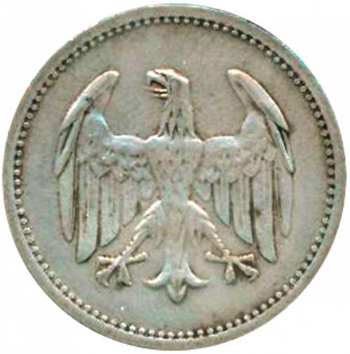 1 Mark Reverse Image minted in GERMANY in 1925A (1924-38 - Weimar Republic - Reichsmark)  - The Coin Database