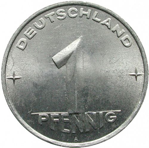 Pfennig Obverse Image minted in GERMANY in 1953A (1949-90 - Democratic Republic)  - The Coin Database