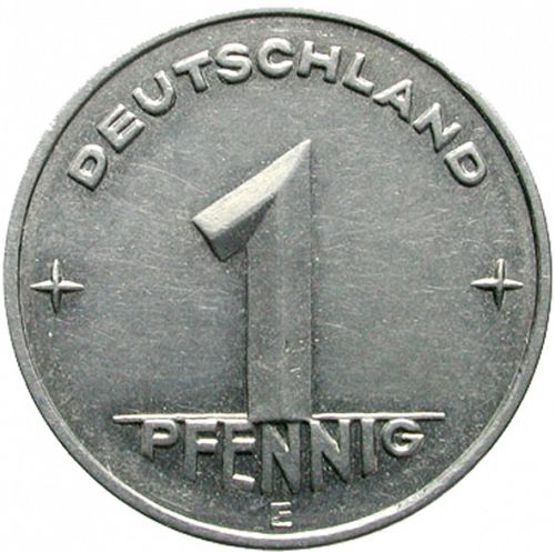 Pfennig Obverse Image minted in GERMANY in 1953E (1949-90 - Democratic Republic)  - The Coin Database