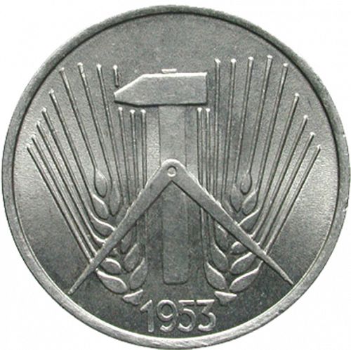 Pfennig Reverse Image minted in GERMANY in 1953A (1949-90 - Democratic Republic)  - The Coin Database