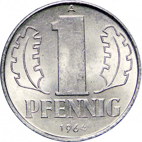 Pfennig Reverse Image minted in GERMANY in 1964A (1949-90 - Democratic Republic)  - The Coin Database