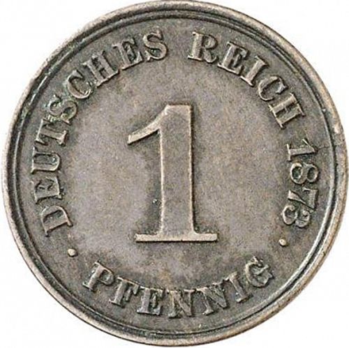 1 Pfenning Obverse Image minted in GERMANY in 1873A (1871-18 - Empire)  - The Coin Database