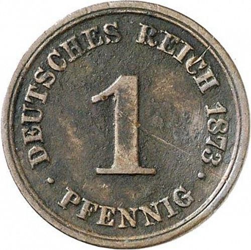 1 Pfenning Obverse Image minted in GERMANY in 1873B (1871-18 - Empire)  - The Coin Database