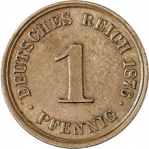 1 Pfenning Obverse Image minted in GERMANY in 1876J (1871-18 - Empire)  - The Coin Database
