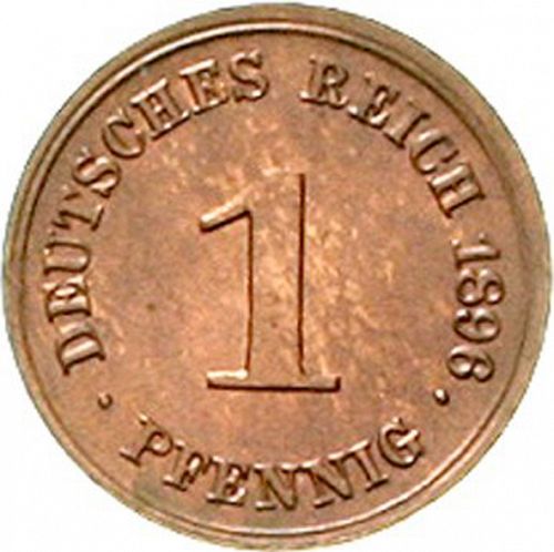 1 Pfenning Obverse Image minted in GERMANY in 1896G (1871-18 - Empire)  - The Coin Database