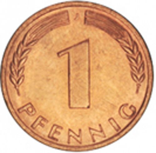 1 Pfennig Reverse Image minted in GERMANY in 1950J (1949-01 - Federal Republic)  - The Coin Database