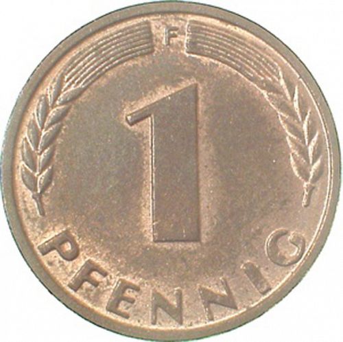 1 Pfennig Reverse Image minted in GERMANY in 1966F (1949-01 - Federal Republic)  - The Coin Database