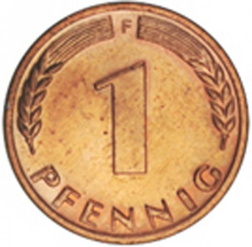 1 Pfennig Reverse Image minted in GERMANY in 1968F (1949-01 - Federal Republic)  - The Coin Database